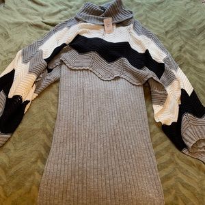 Ashley Stewart Sweater dress with shawl